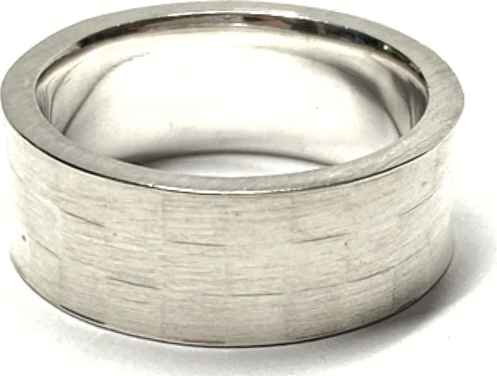 Bandring 925  matt Muster Schachbrett 8mm breit Silberring Produktbild 
