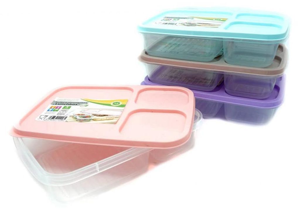 PARENCE - Lunchbox met 3 compartimenten met deksel/geschikt Productafbeelding 