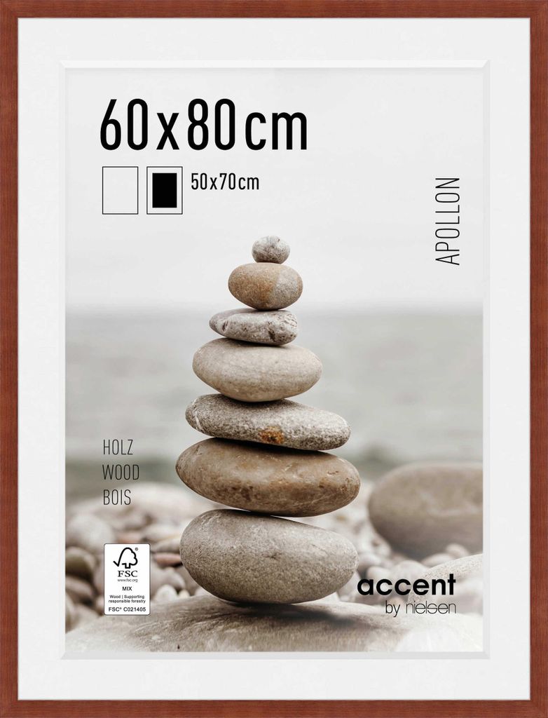 accent by nielsen Holz Bilderrahmen Apollon, 60x80 cm, Wengé