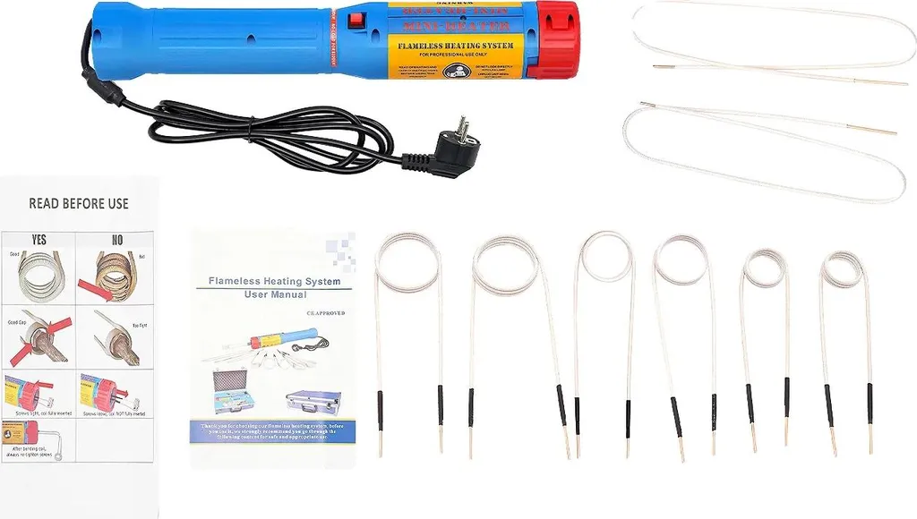 Outil de chauffage par induction bleu pour démonter les pièces rouillées