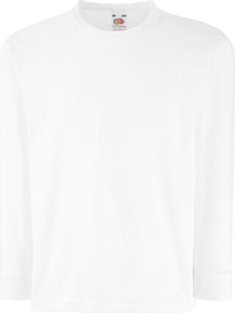 Fruit of the Loom - Kids Long Sleeve Valueweight T - White - 128