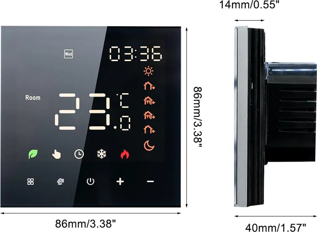 Régulateur de Chauffage Mural pour Plancher Électrique 16A Digital - 4