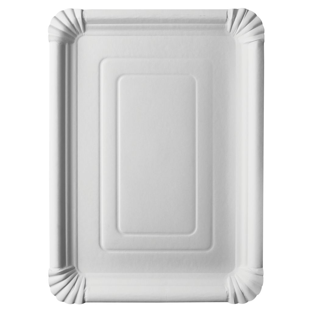 Teller, Pappe "pure" eckig 24 cm x 33 cm weiss Produktbild 