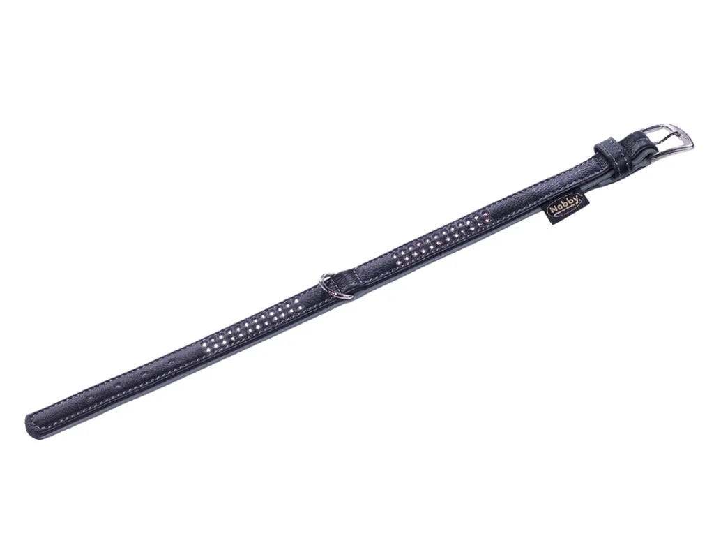 Nobby PACIFIC DELUXE Collare Cane Grigio 47cm - Vera Pelle Italiana