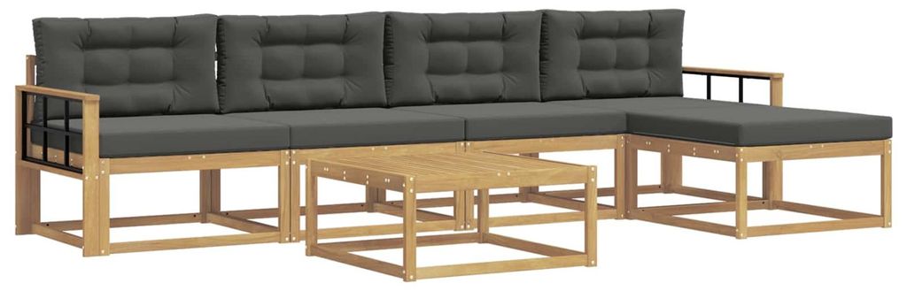 vidaXL Outdoor-Sofagarnitur 6 pcs Weiß und Anthrazit 79 x 79 x 37 cm