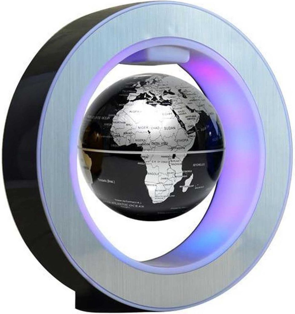 Magnetisch schwebende, leuchtende, rotierende Weltkarte – Geschenk