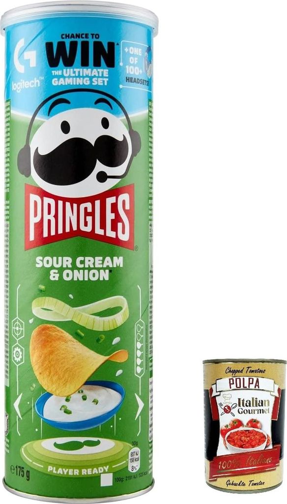 12x Sour Cream & Onion Patatine Sauerrahm & Zwiebel 175g Kartoffel chips + Italian Gourmet polpa 400g