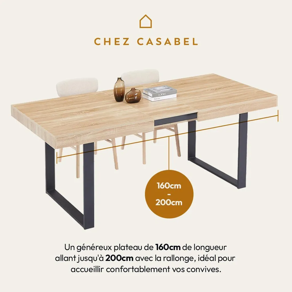 Table à Manger Modulable 8 Places Idéale Réceptions Style Industriel - 2
