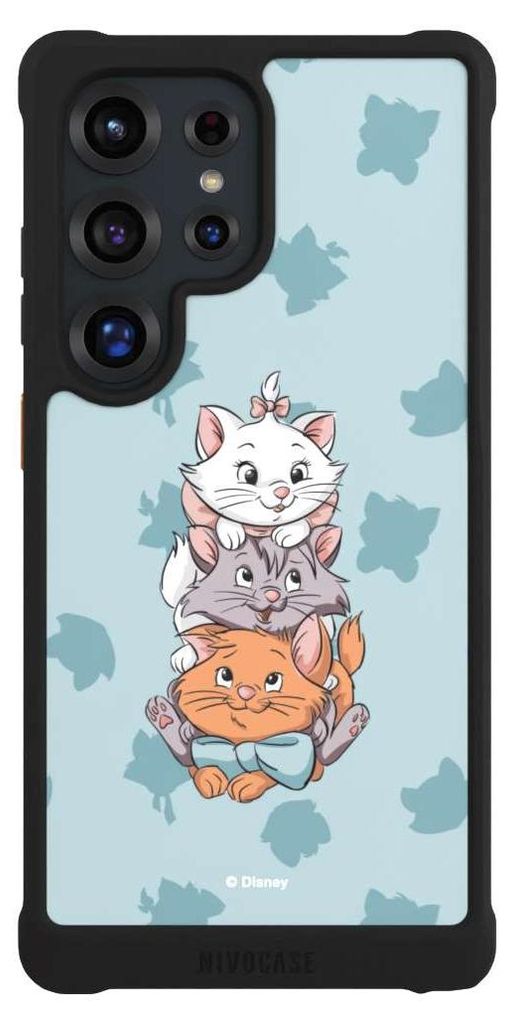 NIVOCASE Hülle für Samsung Galaxy S25 Ultra Stoßfeste Handyhülle NIVOmax Case Schwarz Aristocats Disney Katze