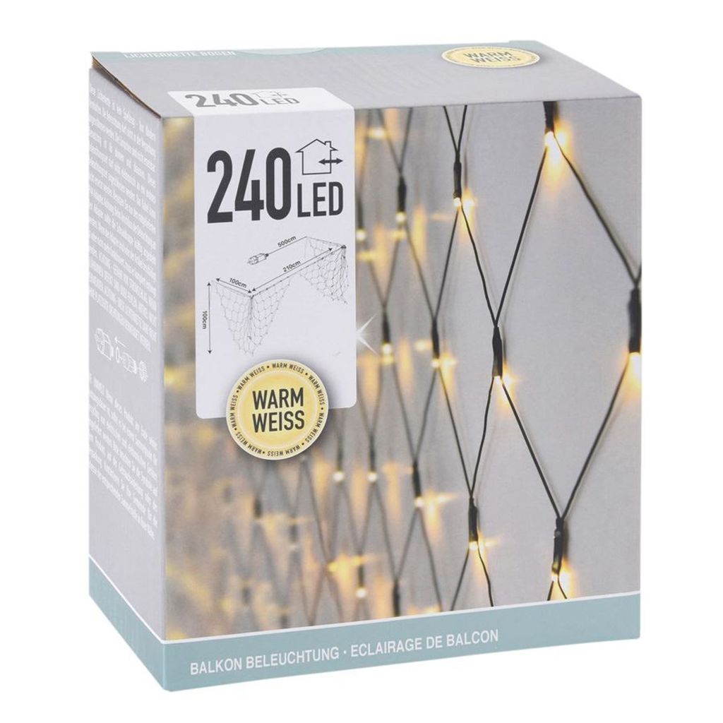 Balkongeländer Lichternetz 410x100cm 240 LEDs Produktbild 