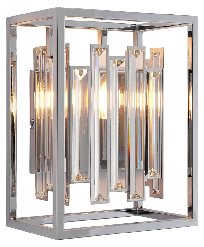 Applique murale pour salon et chambre chic cristal ACADIA chromée