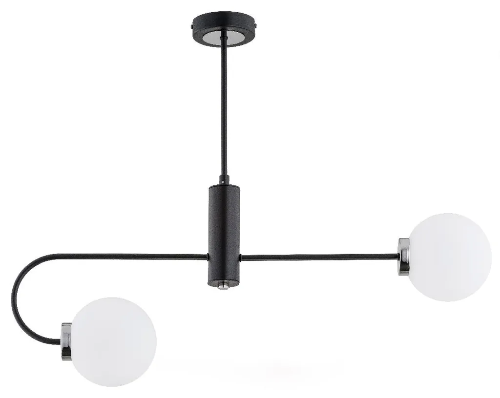 Luminaire de plafond asymétrique noir 58x75 cm en métal 2 sources E14