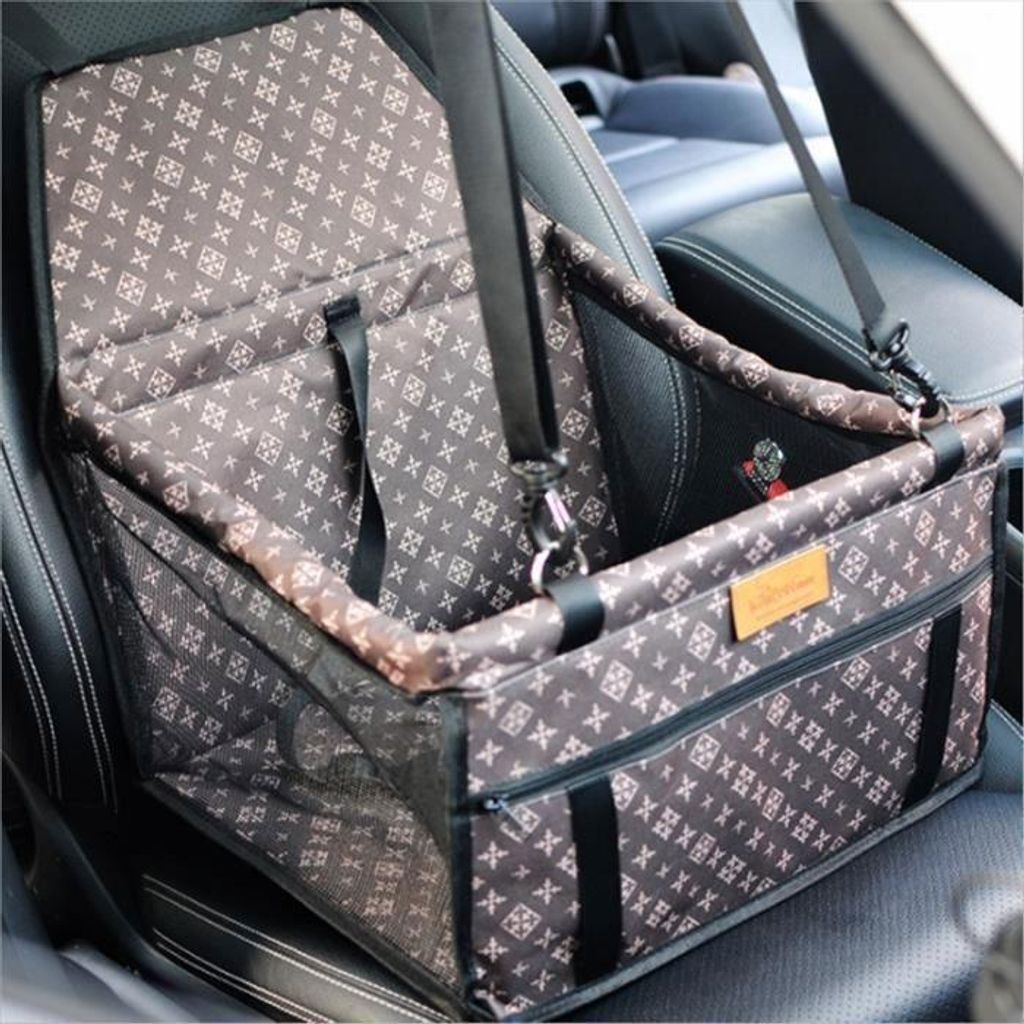 Haustier-Upgrade-Paket Auto-Hunde-Katzen-Tasche, Anti-Klapp-Atmungsaktivierung, atmungsaktives Fach - Retro Braun