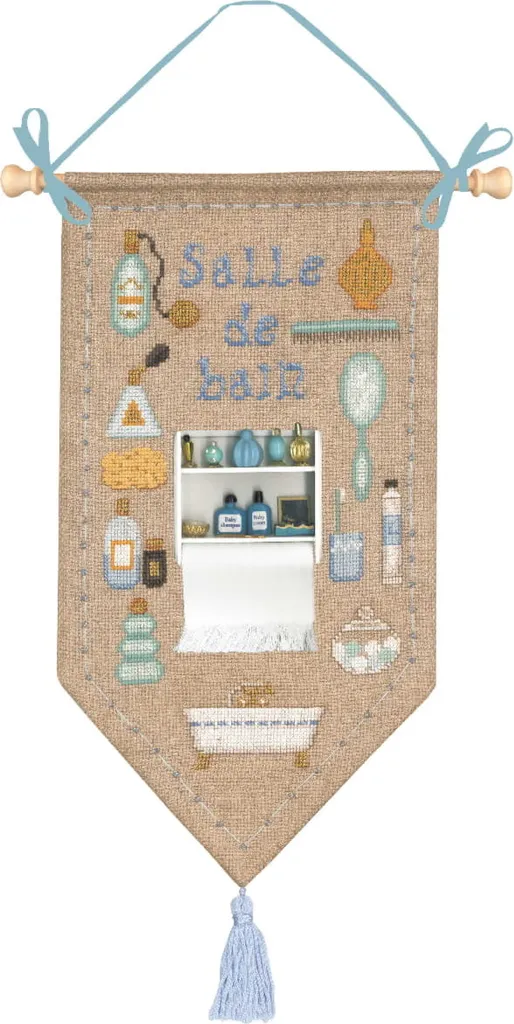 Réussir sa broderie salle de bain avec le kit point de croix 14x26