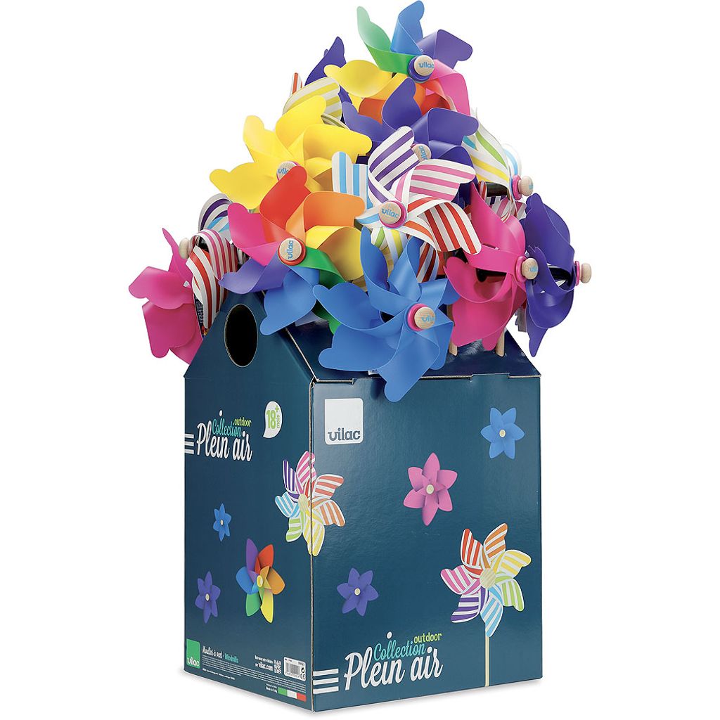 Vilac Windmühlen Display 24 Stück buntes Outdoor-Spielzeug Produktbild 