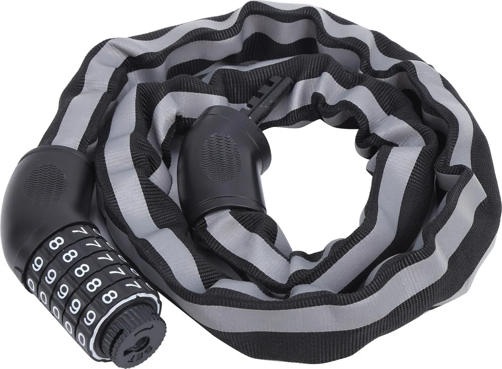 Antivol de vélo à code 5 chiffres Keyless 120cm câble en acier noir