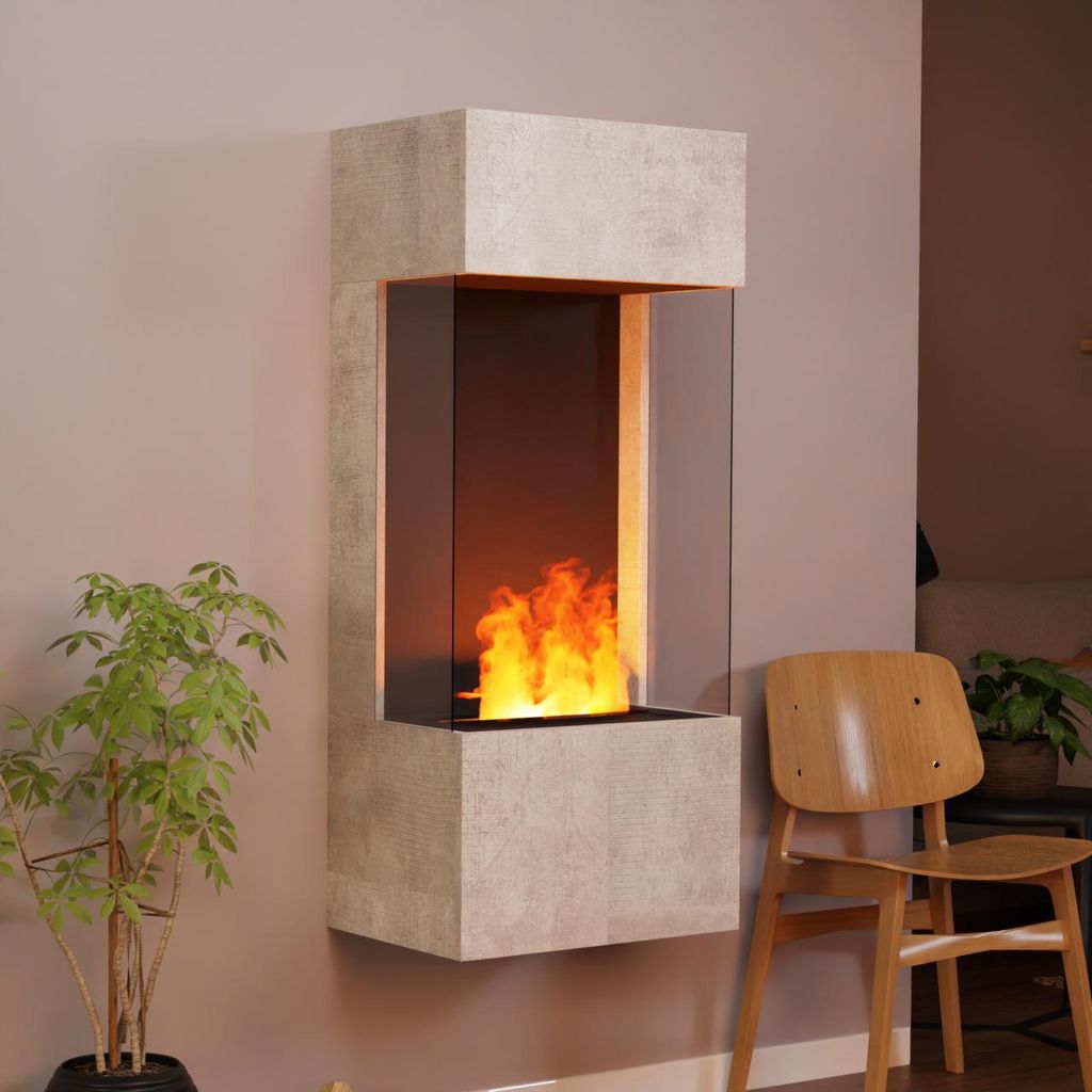 GLOW FIRE Elektrokamin 'OGF 4'| Wasserdampf Kamin mit OMC 400 ohne Holz in weiß | HxBxT: 130x55x40 cm