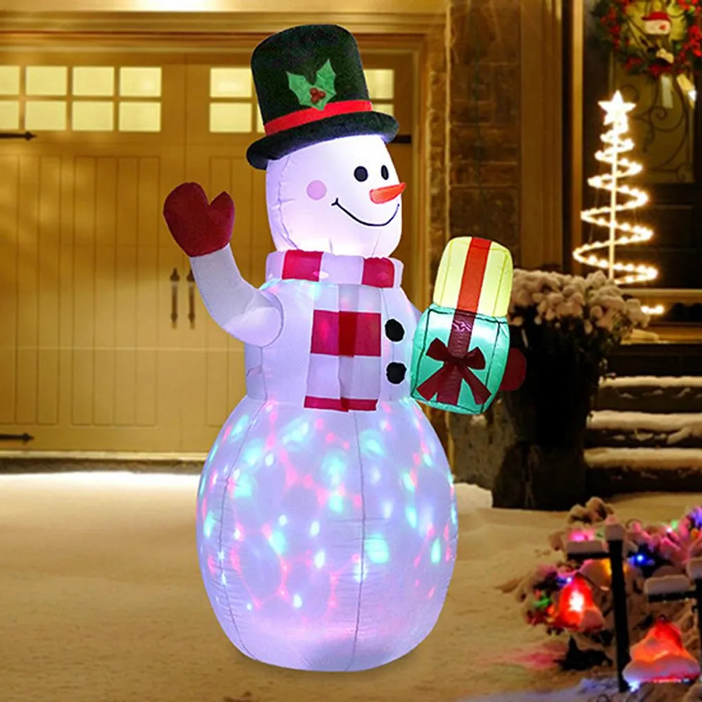 Décoration de Noël Extérieure Gonflable : Bonhomme de Neige Animé