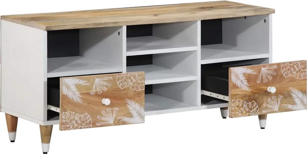 Supporto TV in Legno di Mango vidaXL 100x33,5x46 cm - Design Naturale