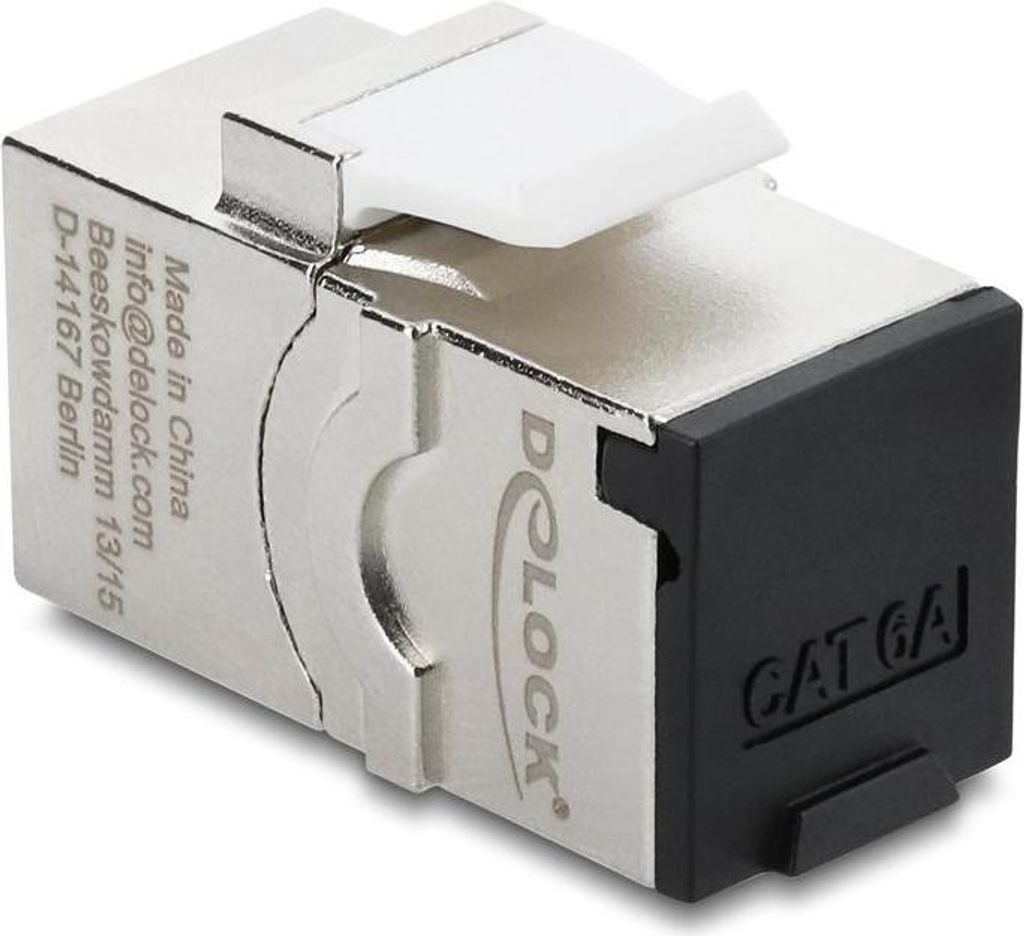 Delock Keystone Modul RJ45 Buchse zu RJ45 Buchse Cat.6A mit Staubschutzkappe