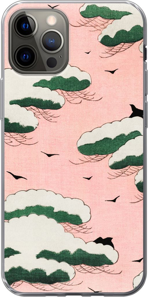 MuchoWow Handyhülle Schutzhülle Hülle für Telefoonhoesje iPhone 13 Pro Retro - Wolke - Vogel - Himmel - Japanisch Silikon Softcase Handy Hül...