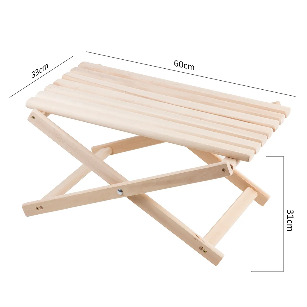 Table de détente pour transat en hêtre idéal pour terrasse et piscine - 3