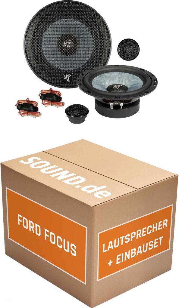 Lautsprecher Boxen Einbaupaket vorne Hifonics ZS6.2E passend für Ford Focus 04 | 2x Tief-Mitteltöner 2x Hochtöner