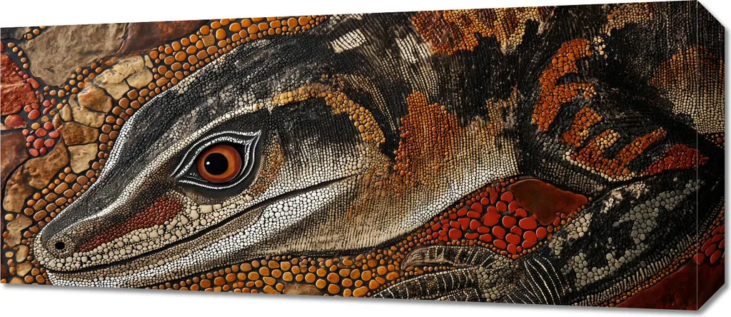 Tableau Mural Œil de lézard 70x30 cm - Déco Nature Style Contemporain