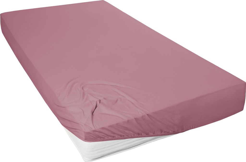 Hahn Haustextilien Mako-Feinjersey-Spannlaken 180-200x200 cm rosenholz