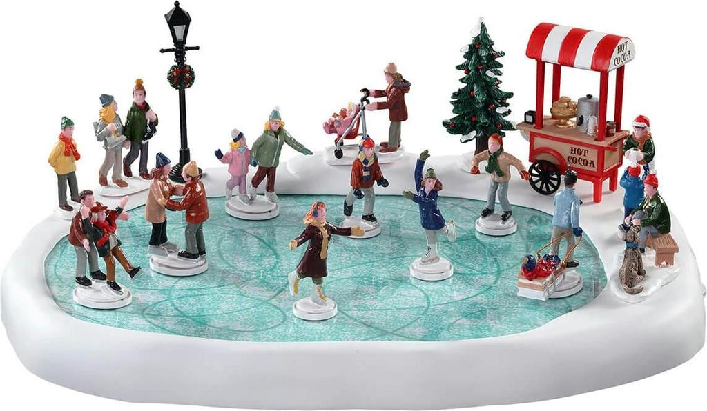 Lemax, pueblo navideño con estanque para patinaje, con Imagen del producto 