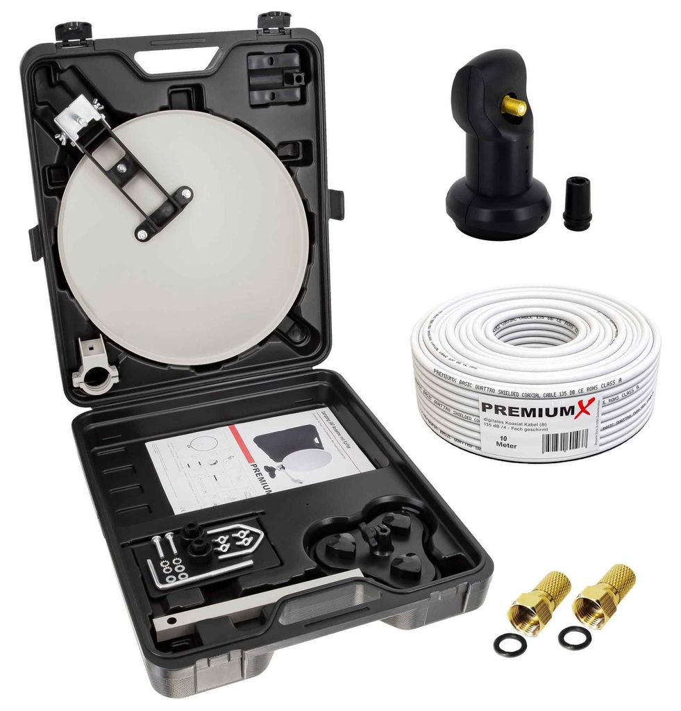 PremiumX Camping SAT Anlage Single LNB 10m Kabel 2x Produktbild 