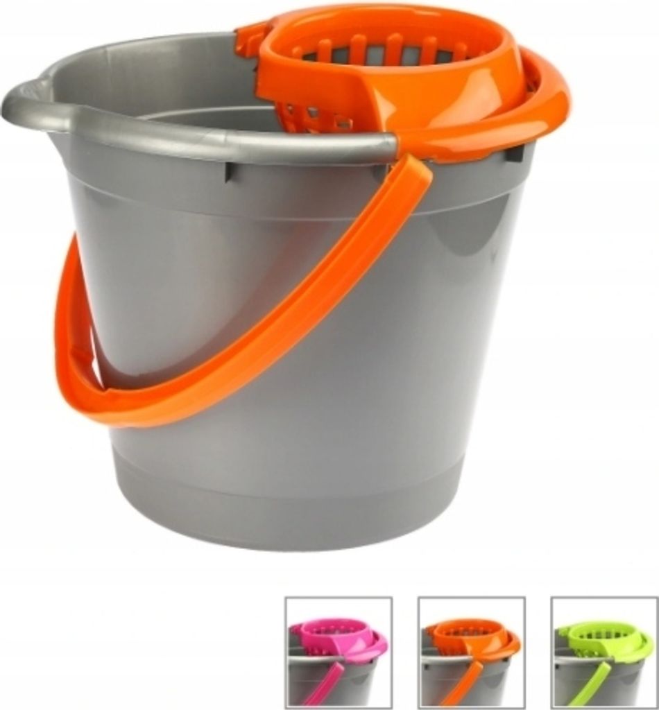 Dark Neon 12 l Grauer Moppeimer mit Wringer Produktbild 