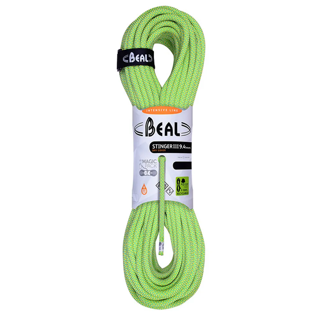 Corde Beal Stinger III 9,4 mm Dry Cover 60m contre l'usure et le frottement