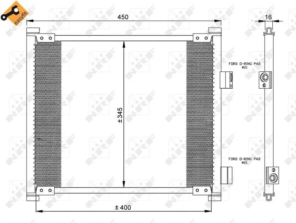 Radiateur de climatisation pour KA RB - Condensateur NRF 35357 OE 1026928