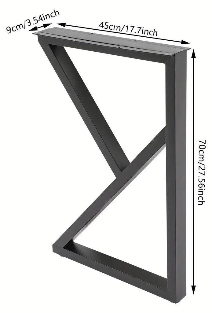 Lot de 2 pieds de table en fer robustes pour table à manger et bureau