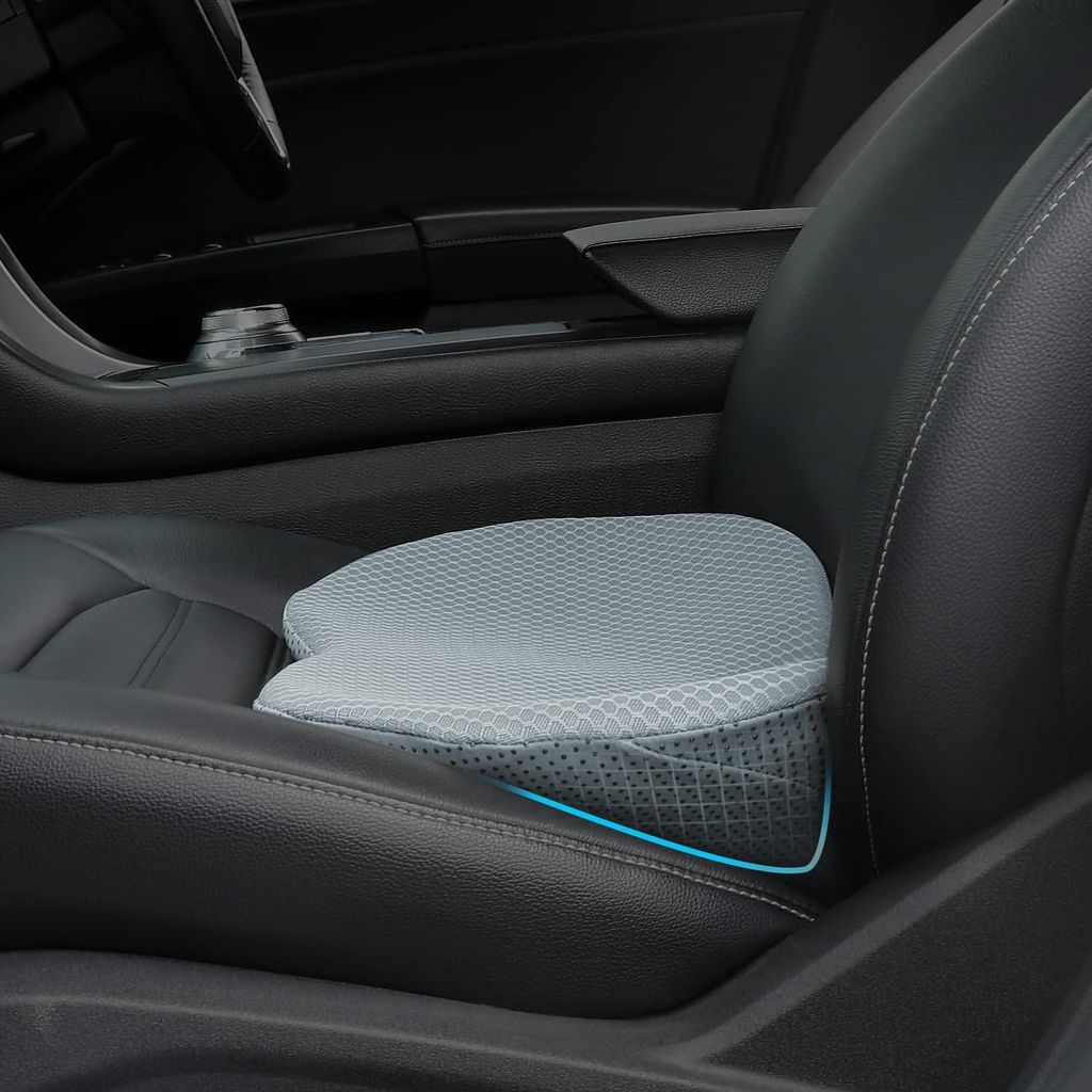 Ergonomisches Autositzkissen, Autositzkissen aus Memory-Schaum, Keilkissen für Autositze, unverzichtbare Reiseutensilien für Autofahrer (grau)