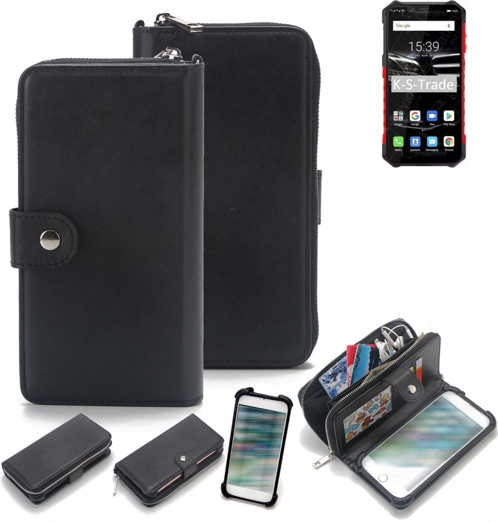K-S-Trade 2in1 Handyhülle Schutzhülle kompatibel mit Ulefone Armor 6E & Portemonnee Cover Handy Hülle Case Etui Geldbörse Wallet Bookstyle Hülle