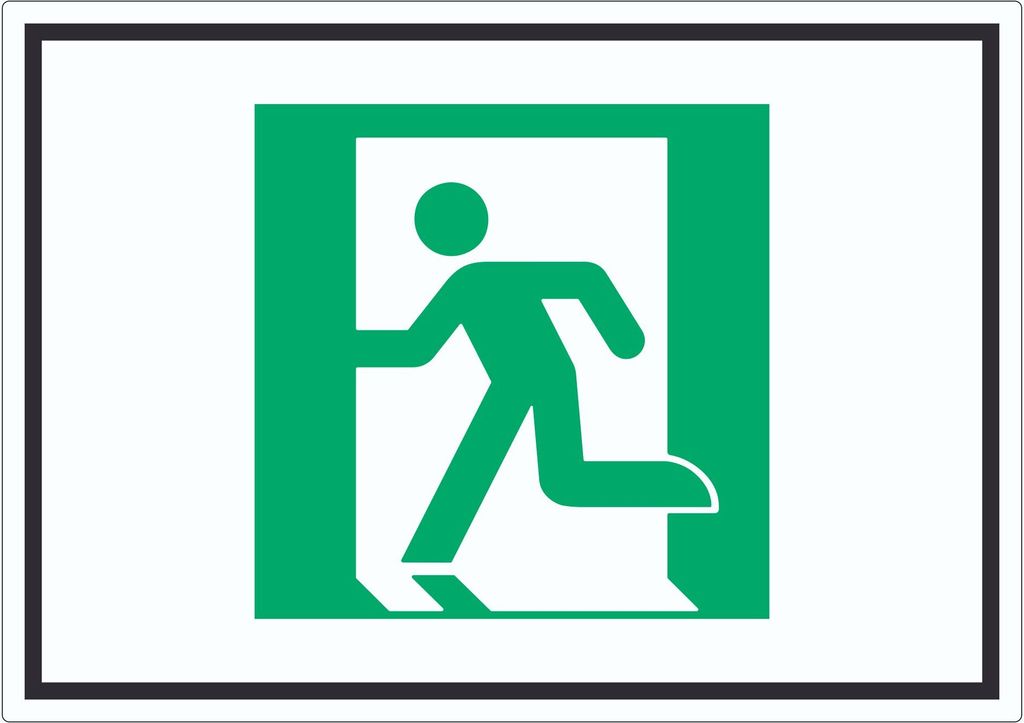Rettungsweg links Symbol Aufkleber A8 (52x74mm)