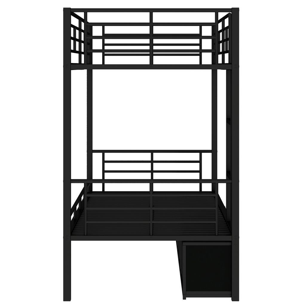 Merax Etagenbett 90x200cm mit schuhschrank, Hochbett mit Produktbild 