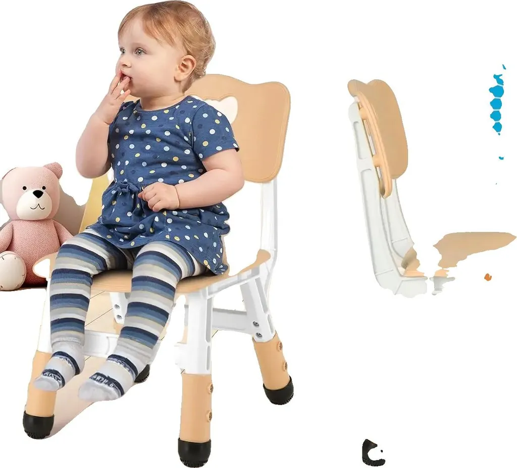 Chaise haute enfant en HDPE réglable 57cm - Robuste charge 100kg