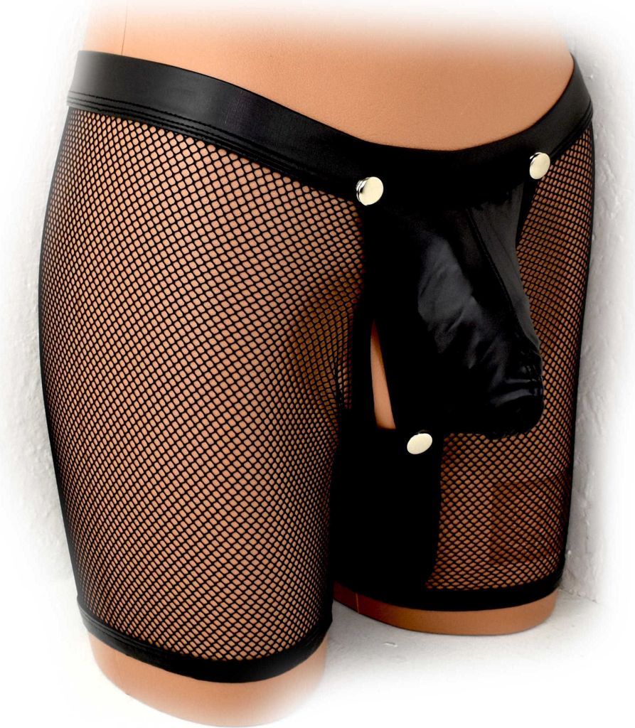Long Pants Netz Kunstleder Back open