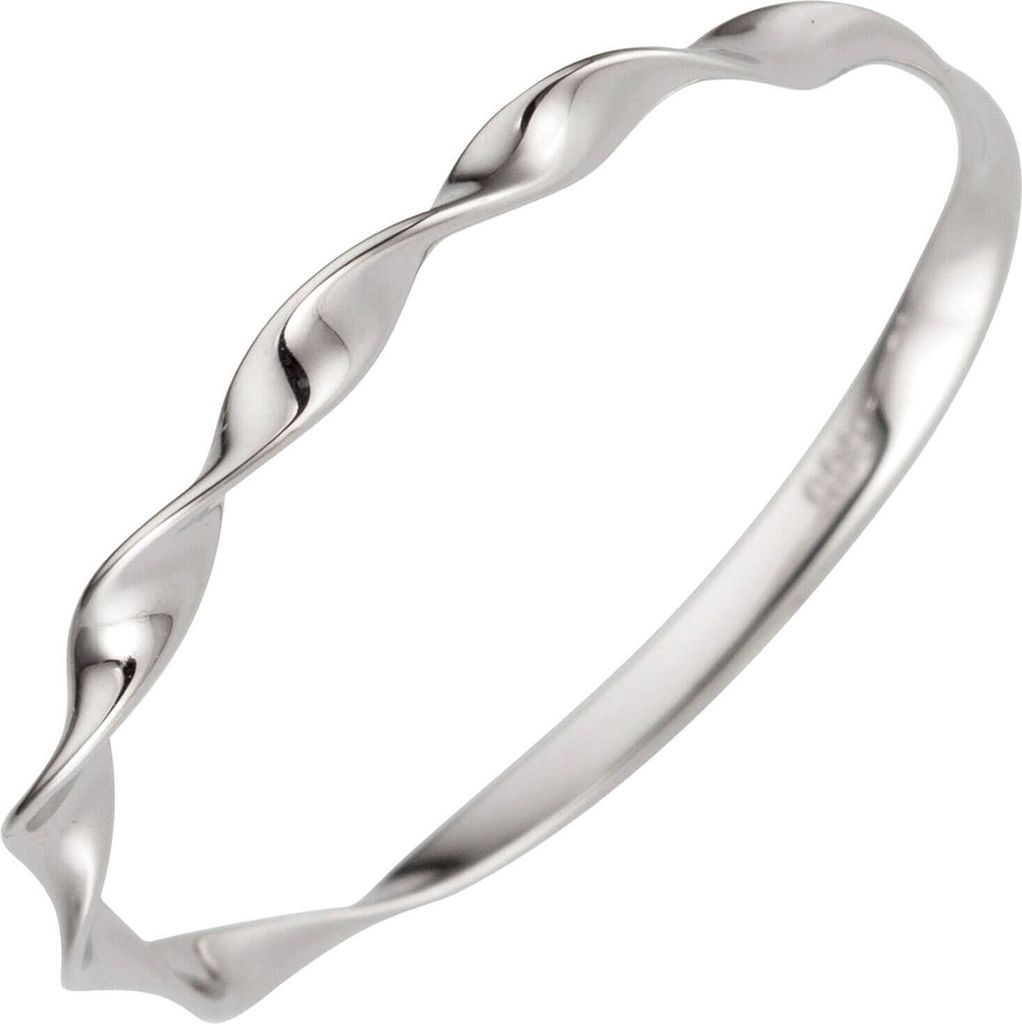 Ring aus 585 Gold Weißgold gedreht Goldring Fingerring Damenring schlicht Innenumfang 60mm Ø19.1mm