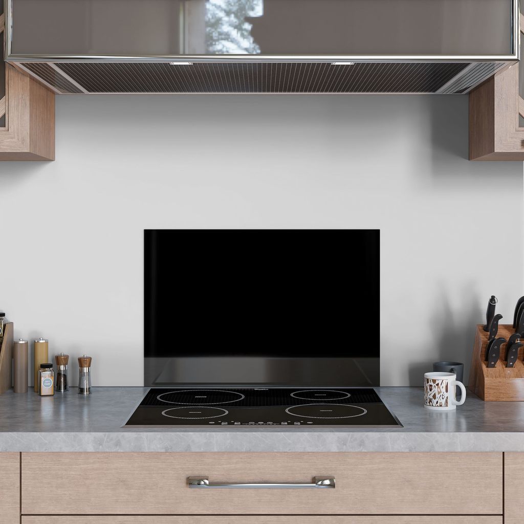 DEQORI Küchenrückwand Glas 60x40 cm 'Schwarz' Spritzschutz Produktbild 3