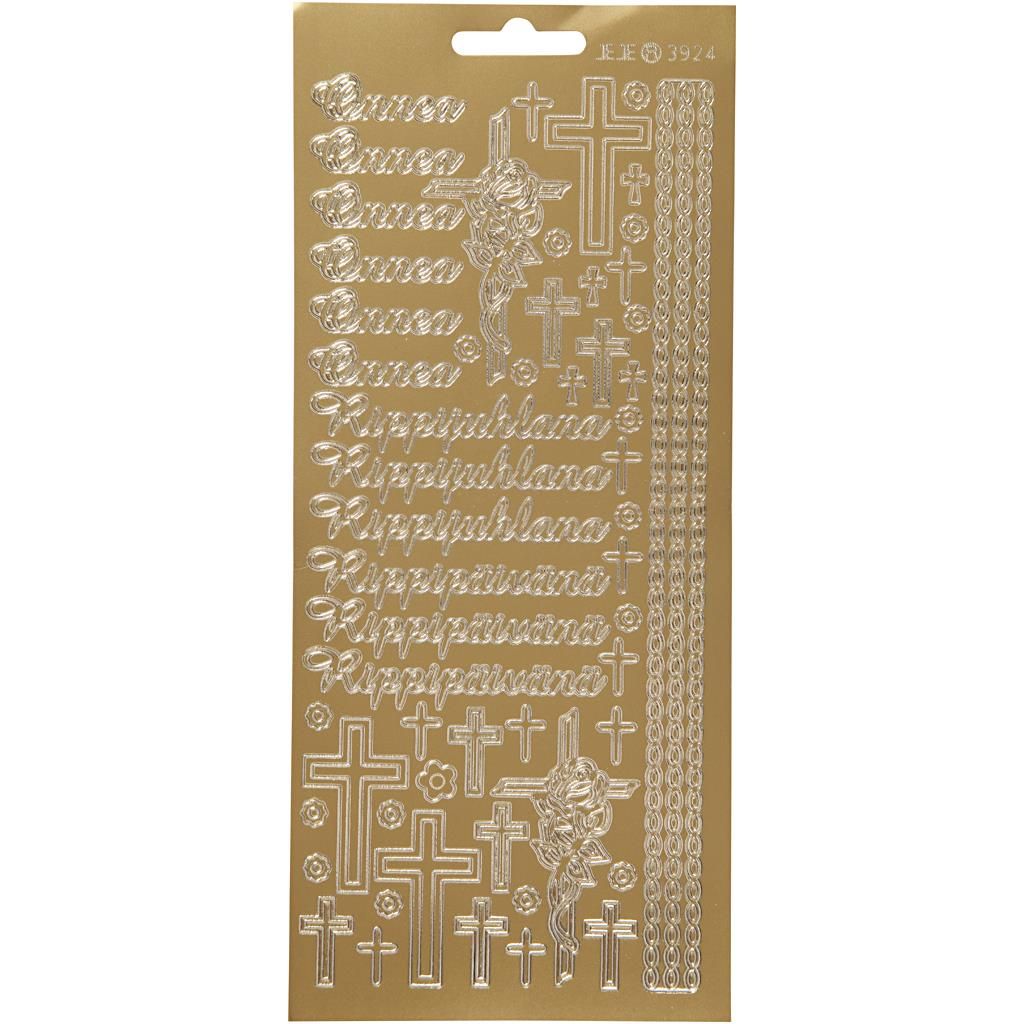 Creativ Firmenaufkleber, Onnea Rippyhlana, Blatt 10x23 cm, Gold, 1 Blatt