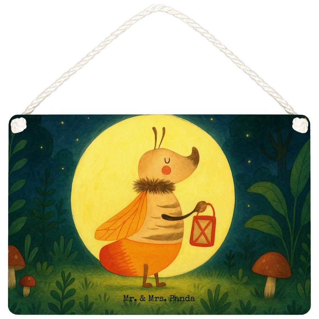 Mr. & Mrs. Panda Schild Glühwürmchen Design DIN A6 - Weiß - Geschenk, Liebesspruch, Glühwurm, Türschild, wandtafel, Deko Wandbild, Liebe, holz...