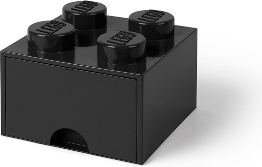 Pojemnik klocek LEGO z szufladą czwórka czarny Zdjęcie produktu 