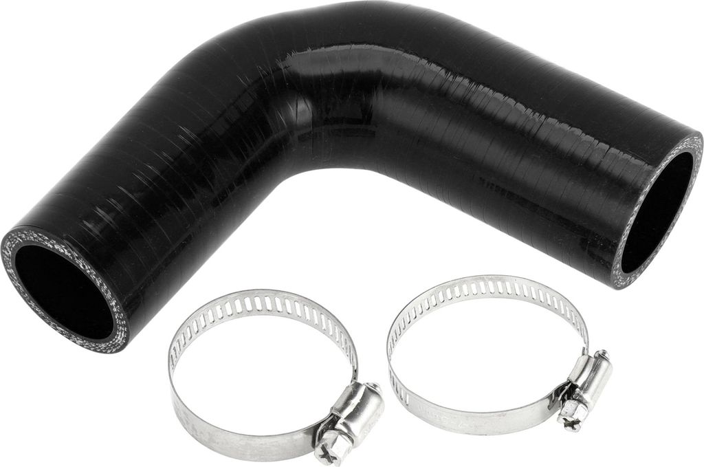 1 Satz 32mm/1.26"-35mm/1.38" ID 102mm/4.02" Länge 90 Grad Schwarzer Autosilikonschlauch mit Schellen Kühlmittelschlauch Universal