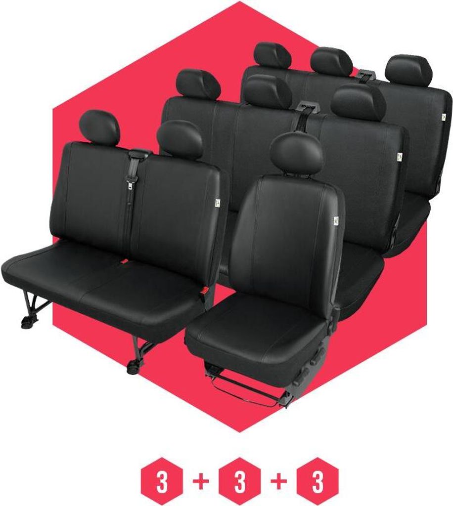 Sitzbezüge für VW T6 (15-) 9 Sitze SET Autositzbezüge Schonbezüge