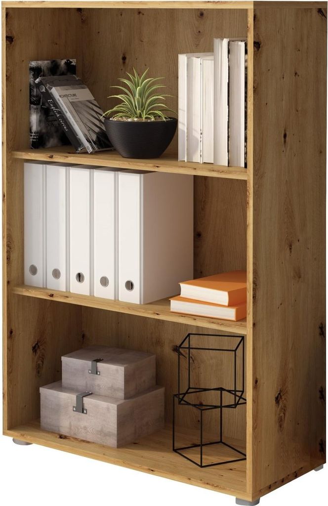 Leporano - Bücherregal, 79x34x118h cm, Braun Eiche, 4 Regalböden