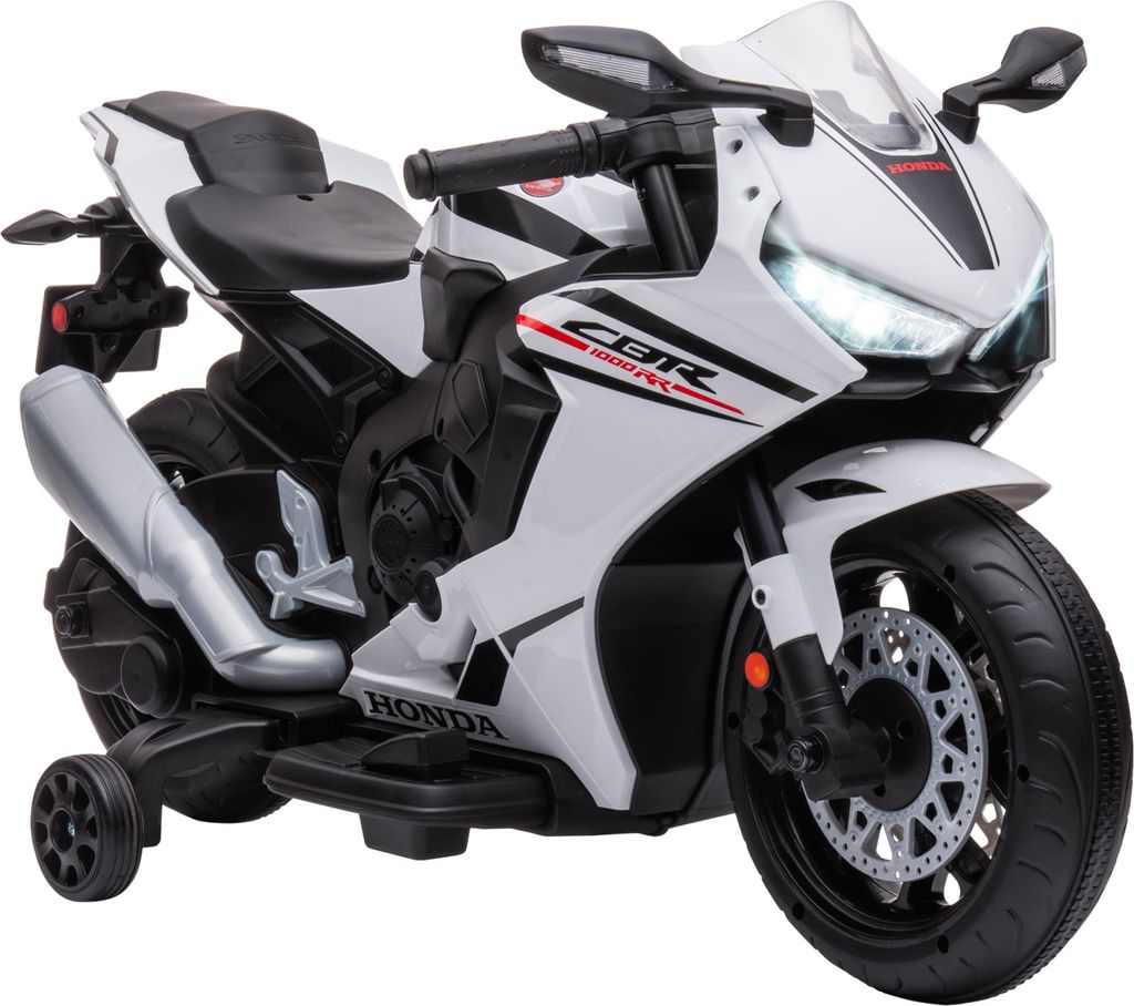 HOMCOM Elektromotorrad mit HONDA-Führerschein für Kinder von 3–5 Jahren, 6-V-Batterie-Motorrad mit Scheinwerfer, Hupe, Musik und abnehmbaren Hi...